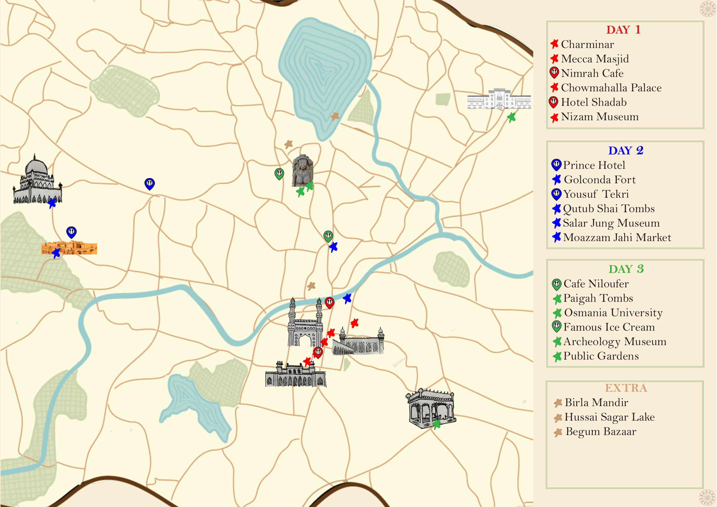 Hyderabad Hues — version 1 prototype, details