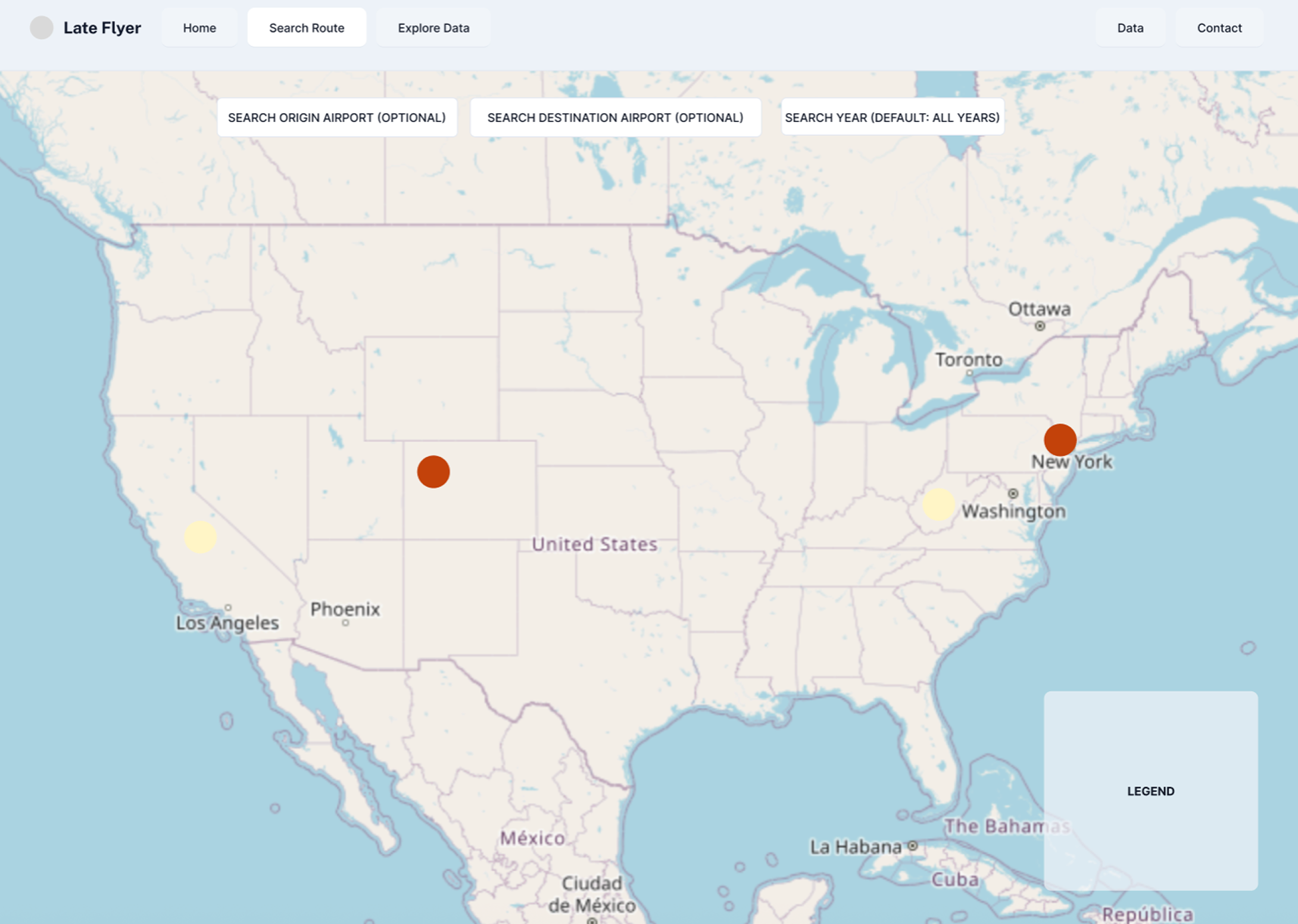 Figma wireframe of the Explore Map page