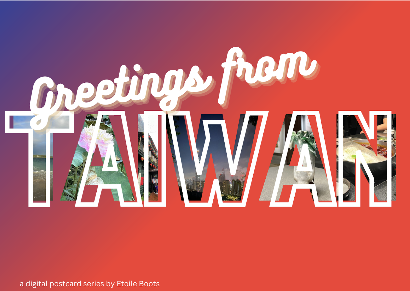 Greetings from Taiwan — title postcard